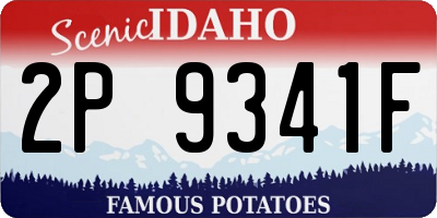 ID license plate 2P9341F