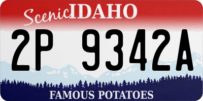 ID license plate 2P9342A