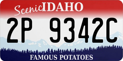 ID license plate 2P9342C