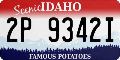 ID license plate 2P9342I