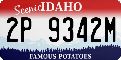 ID license plate 2P9342M