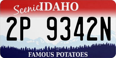 ID license plate 2P9342N
