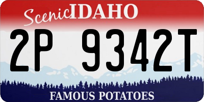 ID license plate 2P9342T