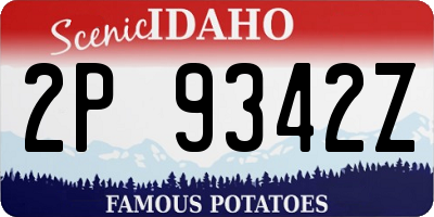 ID license plate 2P9342Z