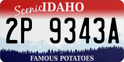 ID license plate 2P9343A