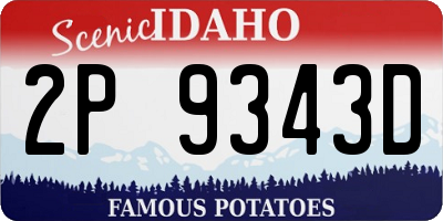 ID license plate 2P9343D