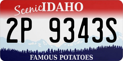 ID license plate 2P9343S