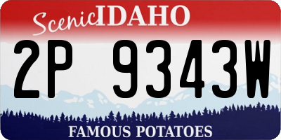 ID license plate 2P9343W