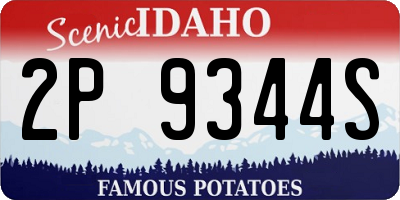 ID license plate 2P9344S