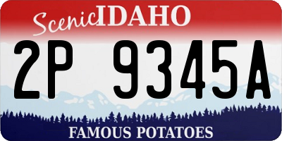 ID license plate 2P9345A