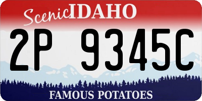 ID license plate 2P9345C