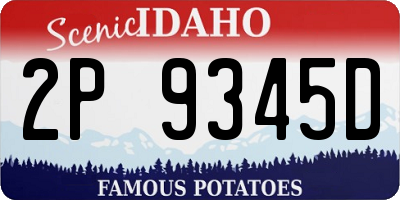 ID license plate 2P9345D