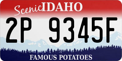 ID license plate 2P9345F