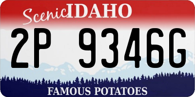 ID license plate 2P9346G