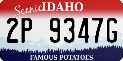 ID license plate 2P9347G