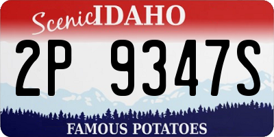 ID license plate 2P9347S