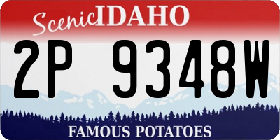 ID license plate 2P9348W