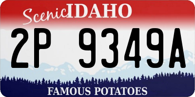 ID license plate 2P9349A