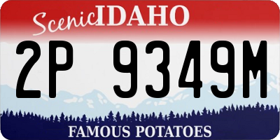 ID license plate 2P9349M