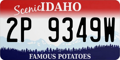 ID license plate 2P9349W