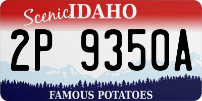 ID license plate 2P9350A