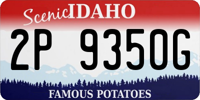 ID license plate 2P9350G