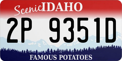 ID license plate 2P9351D