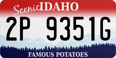 ID license plate 2P9351G