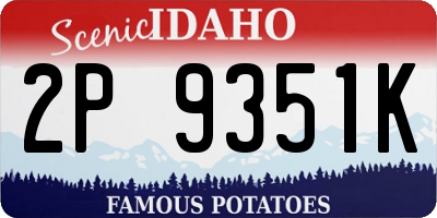 ID license plate 2P9351K