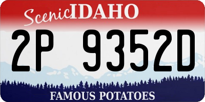 ID license plate 2P9352D