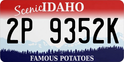 ID license plate 2P9352K