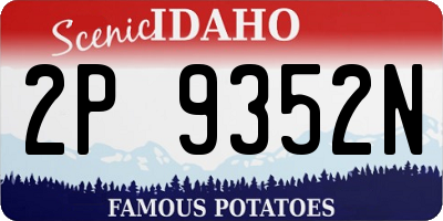 ID license plate 2P9352N