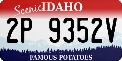 ID license plate 2P9352V