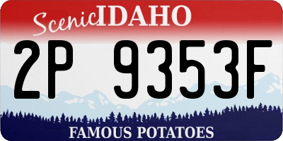 ID license plate 2P9353F