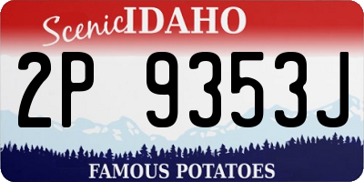 ID license plate 2P9353J