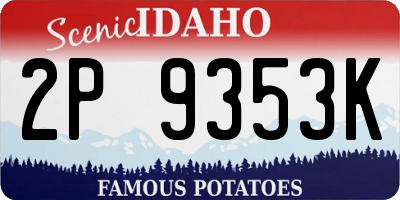 ID license plate 2P9353K