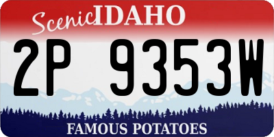 ID license plate 2P9353W