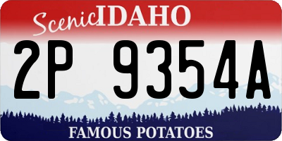 ID license plate 2P9354A