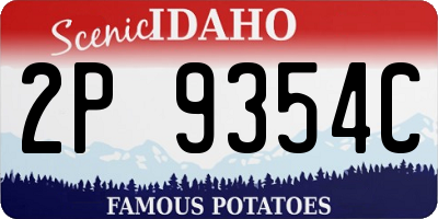 ID license plate 2P9354C