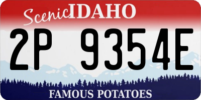ID license plate 2P9354E