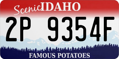 ID license plate 2P9354F