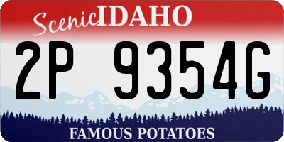 ID license plate 2P9354G