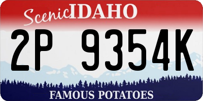 ID license plate 2P9354K