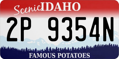 ID license plate 2P9354N