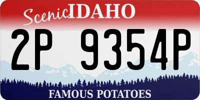 ID license plate 2P9354P