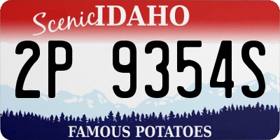 ID license plate 2P9354S