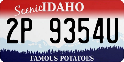 ID license plate 2P9354U
