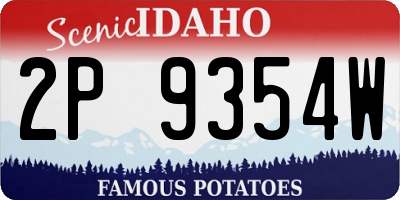 ID license plate 2P9354W