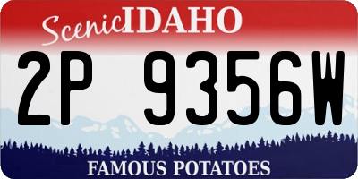 ID license plate 2P9356W