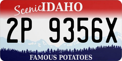 ID license plate 2P9356X